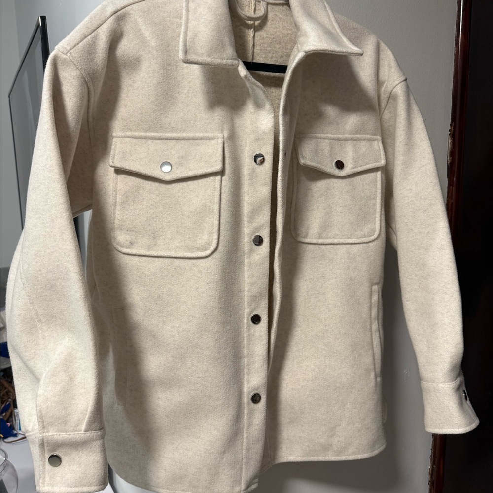 Forever 21 Beige Button-Up Jacket